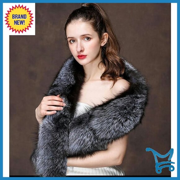 Extra Large Faux Fur Scarf Collar Stole Shawl Winter Accessory - Picture 2 of 2